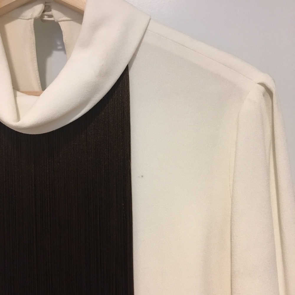 Adam Lippes Ivory Long Sleeve Shift Dress Fringe - Picture 5 of 8